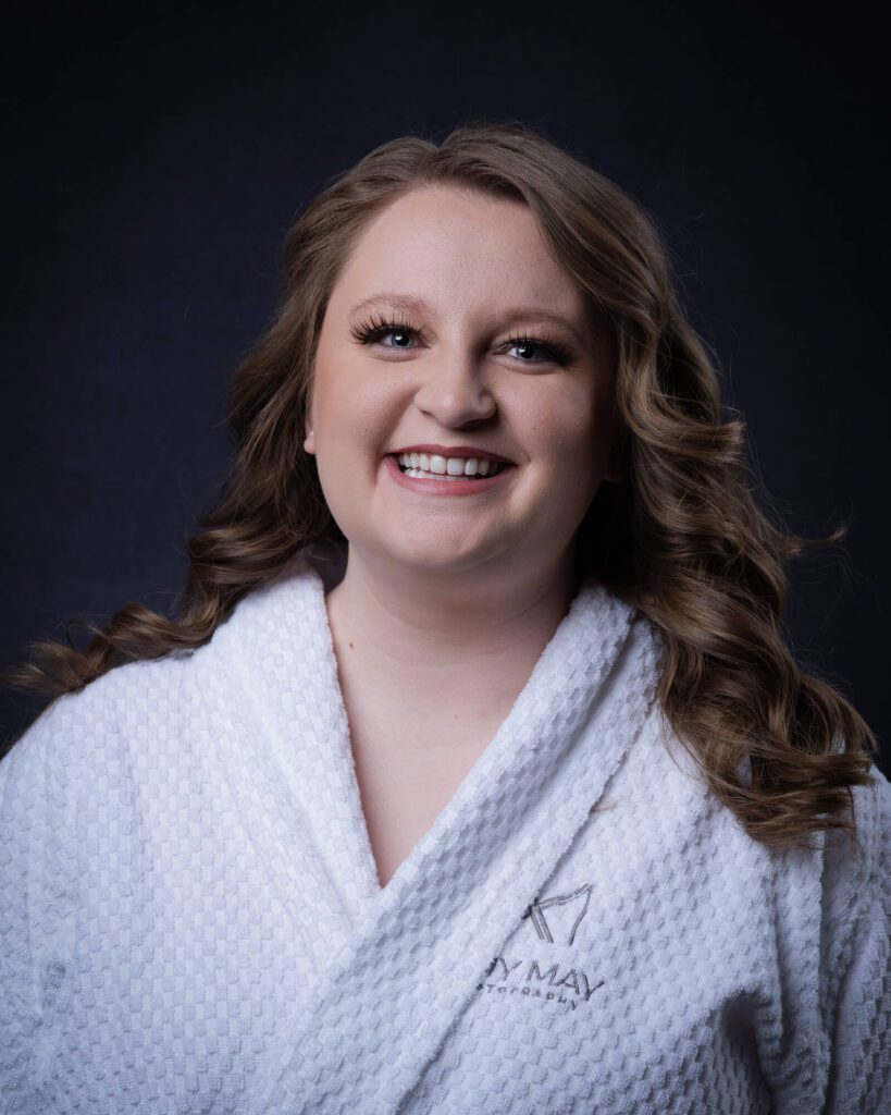 young woman after professional hair and makeup